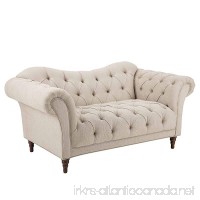 Homelegance St. Claire Traditional Style Loveseat with Tufting and Rolled Arm Design  Brown/Almond - B016M1ZGMC