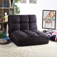 Loungie Micro-Suede 5-Position Adjustable Convertible Flip Chair Sleeper Dorm Bed Couch Lounger Sofa Black - B06XPRH2NZ
