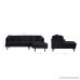 Mid-Century Modern Brush Microfiber Sectional Sofa L-Shape Couch with Extra Wide Chaise Lounge (Black) - B076L236D5