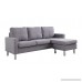 Moderne Livinf Reversible Linen Fabric Sectional Sofa Light Grey - B0184US6BC