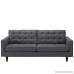 Modway Empress Mid-Century Modern Upholstered Fabric Sofa In Gray - B00I52XHPK
