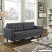 Modway Empress Mid-Century Modern Upholstered Fabric Sofa In Gray - B00I52XHPK