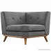 Modway Engage Mid-Century Modern Upholstered Fabric Corner Sofa In Gray - B0194L9768