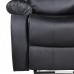 SUNCOO 3-Piece Bonded Leather Recliner Sofa Set with Cup Holder Loveseat Chair Living Room Furniture Set Black - B01M1H684Q