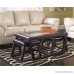 Ashley Furniture Signature Design - Kelton Coffee Table with 2 Stools - Cocktail Height - 3 Piece Set - Espresso Brown with Glass Top - B006YVGZBW