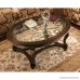 Ashley Furniture Signature Design - Norcastle Glass Top Coffee Table - Cocktail Height - Oval - Dark Brown - B00132FTA0