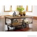 Ashley Furniture Signature Design - Vennilux Coffee Table - Cocktail Height - Rectangular - Metal Base with Brown Top - B01LZ4VY52