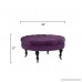 Divano Roma Furniture - Round Tufted Velvet Coffee Table with Casters Ottoman with Wheels (Purple) - B079VWNB23