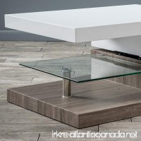 Emerson Rectangular Mod Swivel Coffee Table w/ Glass - B00OPEST1Y