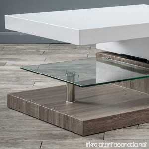Emerson Rectangular Mod Swivel Coffee Table w/ Glass - B00OPEST1Y