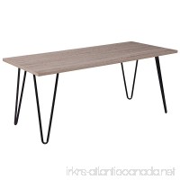 Flash Furniture Oak Park Collection Driftwood Wood Grain Finish Coffee Table with Black Metal Legs - B0797NDFJM