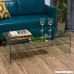 Great Deal Furniture Classon Glass Rectangle Coffee Table with Shelf - B01CGZERV4