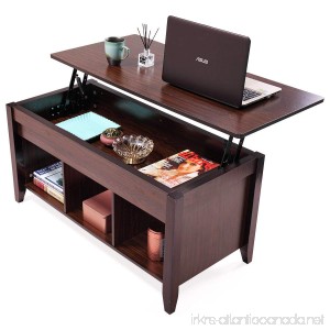 JAXPETY Lift Top Coffee Table w/Hidden Compartment and Storage Shelves Modern Furniture - B07B489BM5