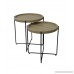 KennynElvis 2-Piece Round Concave Coffee Table Set Steel with powder coating Wooden Black - B0714CVSTT
