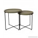 KennynElvis 2-Piece Round Concave Coffee Table Set Steel with powder coating Wooden Black - B0714CVSTT