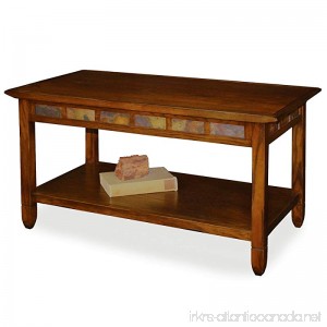 Leick Furniture Rustic Slate Rectangular Coffee Table - Rustic Oak Finish - B006ZTI77S