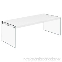 Monarch Specialties I 3286 Coffee Table Tempered Glass Glossy White 44 L - B00QUE7NFK