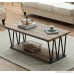 O&K Furniture Modern Industrial Cocktail Coffee Table with Lower Storage Shelf for living room & Bedroom Vintage Brown 1-Pcs - B07867P2TY