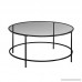 Sauder Soft Modern Round Coffee Table Black/Clear Glass - B00GP1O2S4