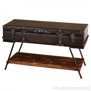 Target Marketing Systems Vintage Trunk Style Living Room Coffee Table With Lift Top Storage and Bottom Shelf Brown - B072YVC929