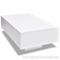 vidaXL Coffee Table MDF High Gloss White 33.5" Accent Tea Side Living Room - B072DXBLJZ