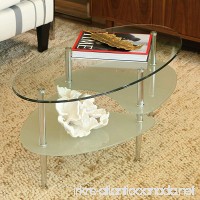 Walker Edison Glass Oval Coffee Table - B00166GG3M