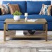 WE Furniture Living Room 40 Metal X Coffee Table - Rustic Oak/Black - B07G387SMH