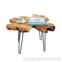 WELLAND Live Edge Coffee Table  Wood Slab Coffee Table  Natural Edge Coffee Table  Mid-Century Hairpin Coffee Table 29"L x 27"W x 20.5"T - B07C49F8B3