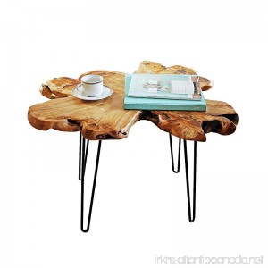 WELLAND Live Edge Coffee Table Wood Slab Coffee Table Natural Edge Coffee Table Mid-Century Hairpin Coffee Table 29L x 27W x 20.5T - B07C49F8B3
