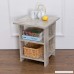 Alva House Grey Finish Chair Side Table End Table Coffee Table with 3-tier Shelf - B071ZVNX4P