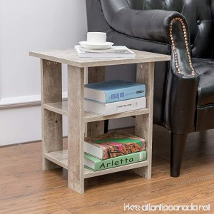 Alva House Grey Finish Chair Side Table End Table Coffee Table with 3-tier Shelf - B071ZVNX4P