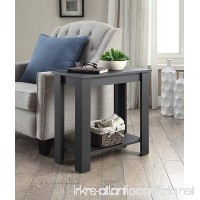 Black Finish 2-tier Chair Side End Table with Shelf - B01M0F1G9T