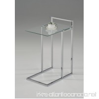 Chrome Finish / Clear Tempered Glass Snack Side End Table 25"H - B079VVTRB2