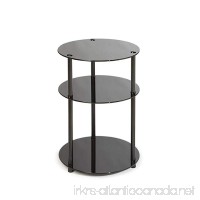 Convenience Concepts Designs2Go Midnight Classic 3-Tier Round Glass Side Table  Black Glass - B005QLTPKO