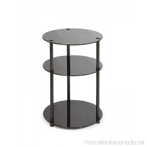 Convenience Concepts Designs2Go Midnight Classic 3-Tier Round Glass Side Table Black Glass - B005QLTPKO