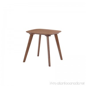 Emerald Home Simplicity Walnut Brown End Table with Curved Top And Round Slanted Legs - B01N24FP92