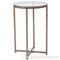 Flash Furniture Greenwich Collection Glass End Table with Matte Gold Frame - B0797P543D