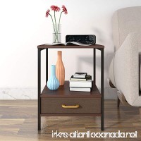 Lifewit 2-tier Nightstand with Drawer Side Table End Table  Coffee Table for Bedroom Living Room  Modern Collection Brown - B07BWCS2C7