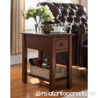 Side Table with Charging Station in Espresso - B01D534GOO