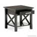 Simpli Home Kitchener Solid Wood End Table Dark Walnut Brown - B00KG88GU2