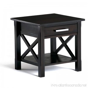 Simpli Home Kitchener Solid Wood End Table Dark Walnut Brown - B00KG88GU2