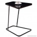 Tangkula Snack Table Home Glass Top Metal Frame Sofa Side End Table C shaped Table (1 black) - B075QDZYF1