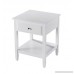 White Finish Contemporary Nightstand Side End Table with Drawer 24 H - B07DNMGFTP
