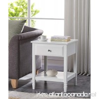 White Finish Contemporary Nightstand Side End Table with Drawer 24 H - B07DNMGFTP