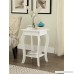 White Finish Curved Legs Accent Side End Table with Bottom Shelf - B01H82GMRW
