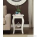 White Finish Curved Legs Accent Side End Table with Bottom Shelf - B01H82GMRW