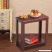 Yaheetech 2 Tier Chair Side End Table with Lower Storage Shelf for Small Spaces Wine Red - B01N55MNKF