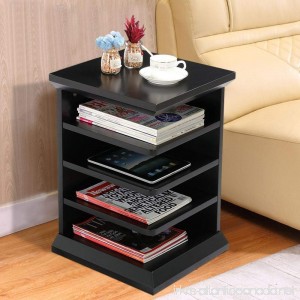 Yaheetech 4-Shelf Design Black Reader's End Table Magazine Rack Book Storage Stand for Living Rooms/Bedrooms - B07D7RMC14