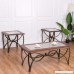 3 PCS. Coffee Table and End Table Set Glass Metal Accent Occasional Table Set - B078PBHKML