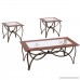 3 PCS. Coffee Table and End Table Set Glass Metal Accent Occasional Table Set - B078PBHKML